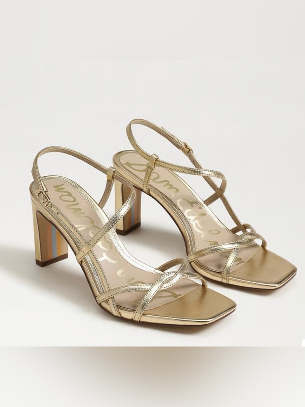 SAM EDELMAN women's Elissa strappy heels Sandal in Gold 7.5